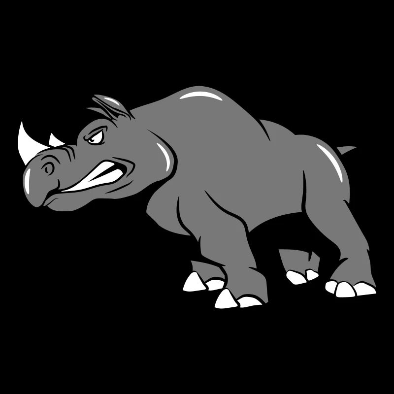 Rhino aggressively attacking
