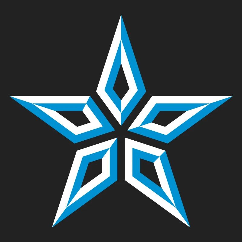Star Design (Five-Pointed / Blue White)