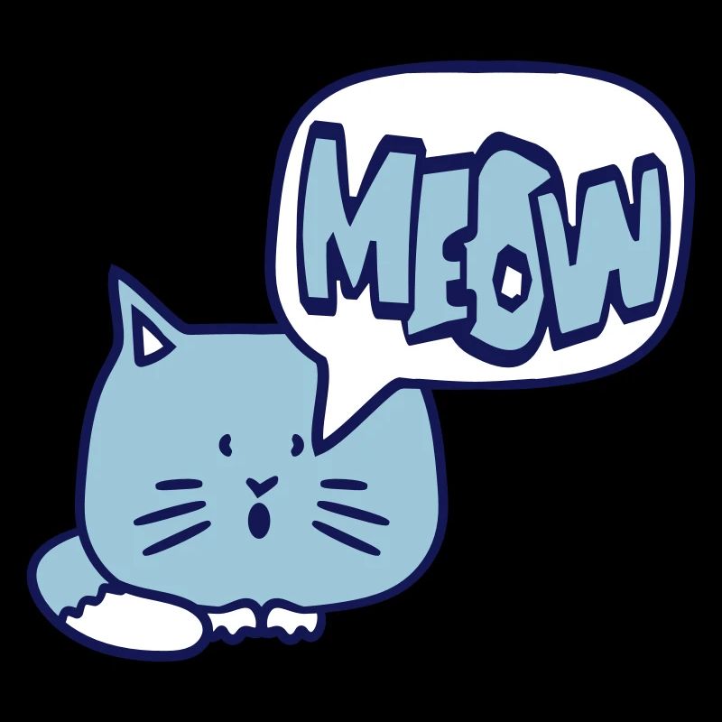 Cute Cat Comic Speech Bubble Meow Meow Cartoon Fun