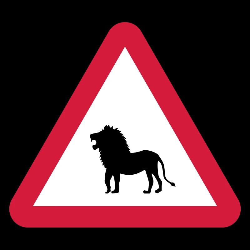 Caution Lion Warning