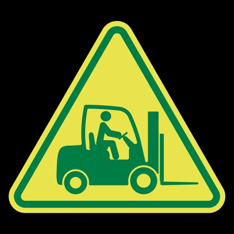 Achtung Gabelstapler, Gabelstapler-Symbolsymbol. Logistisch