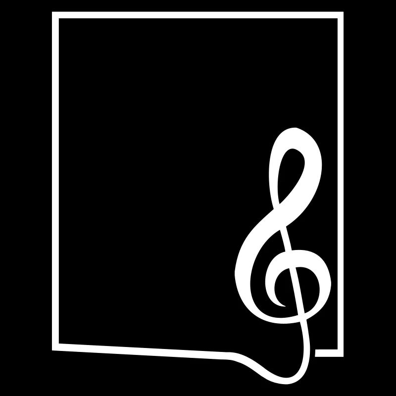 Music clef note melody frame border