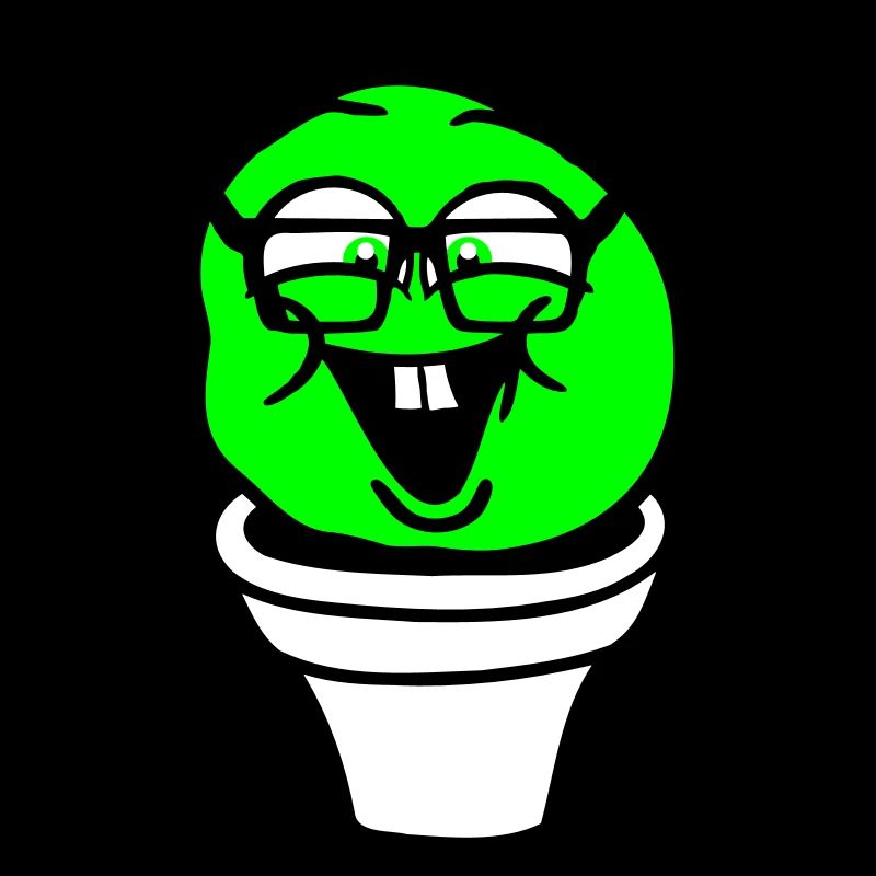 Cactus Nerd Face Prickly Horn-rimmed Glasses Cool Geek