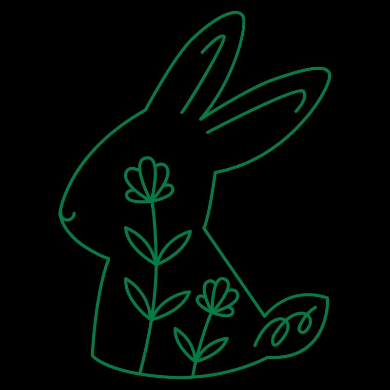 Cute floral rabbit with flowers