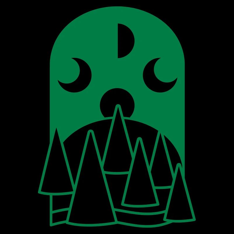 BOHO Moon phases arc with forest