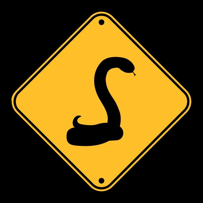 snake caution caution caution note sign s