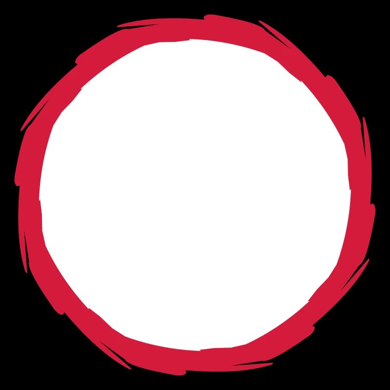 red ring circle round frame outline contour path