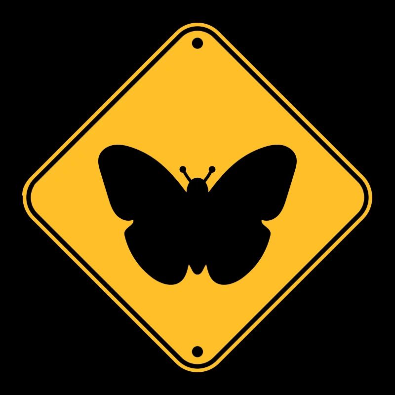 butterfly caution caution note shield zone
