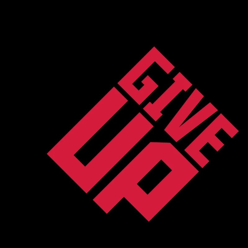 never give up square red cool logo team design ni