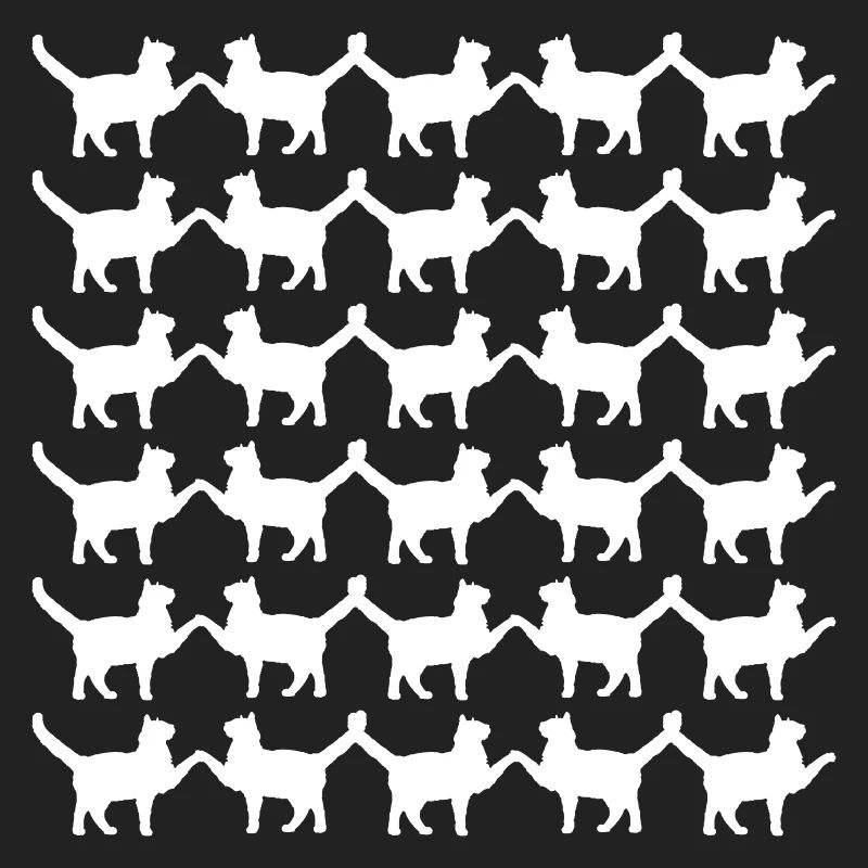 Many Cats Pattern Paws Hands Tail Greeting