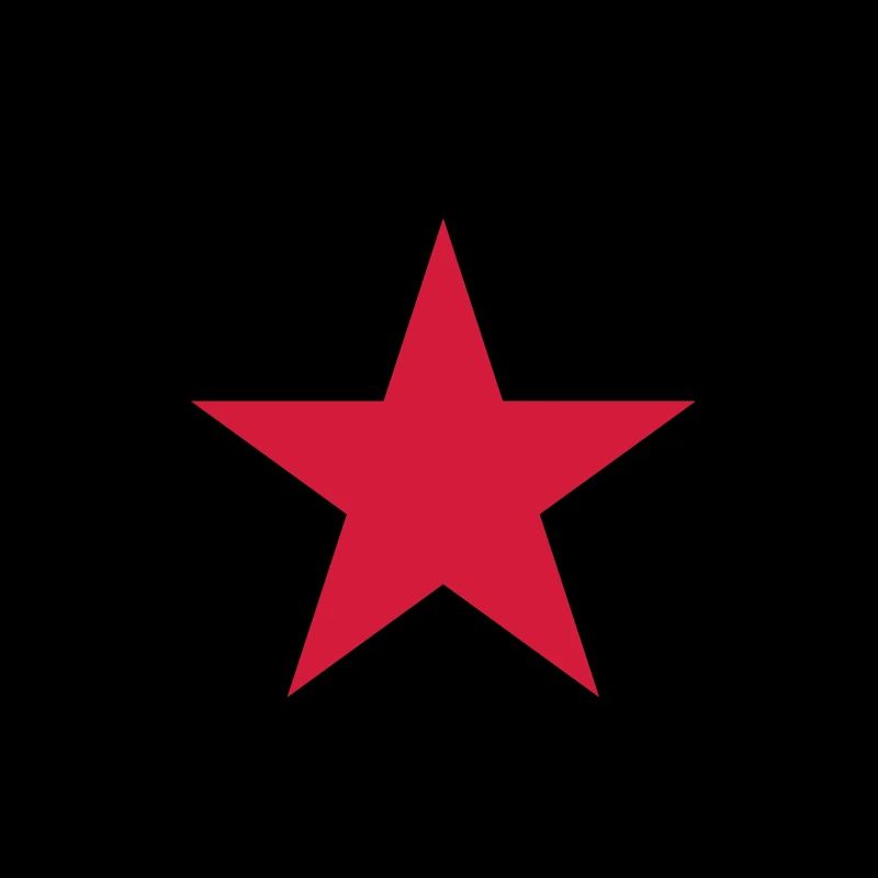 sharp red star with sharp black outline