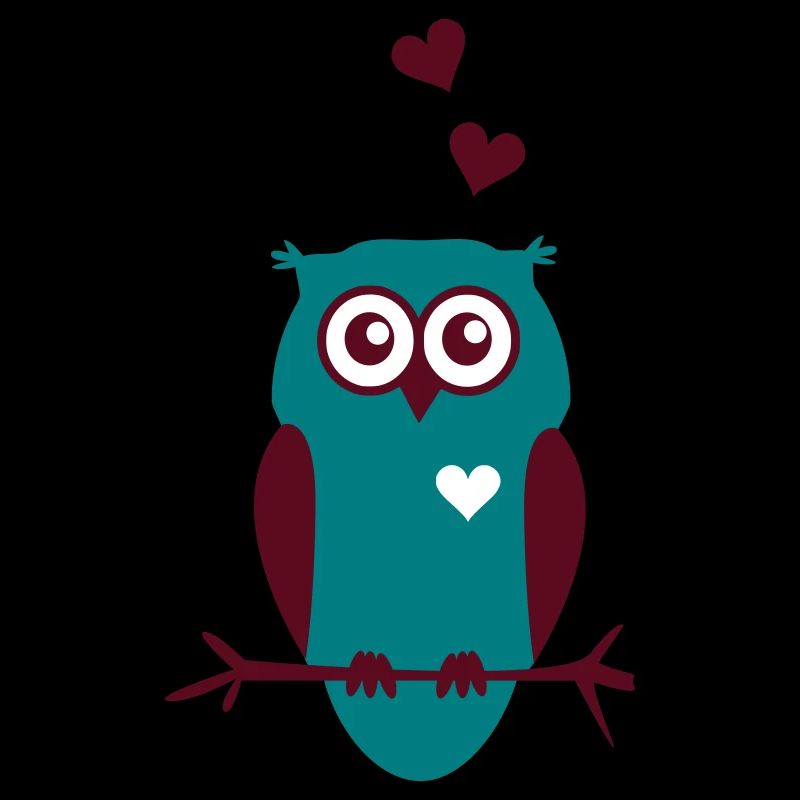 Eule mit Herzen
