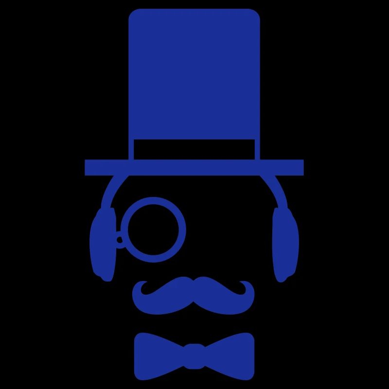 DJ Sir Mustache Monocle Top Hat Cool Gentleman