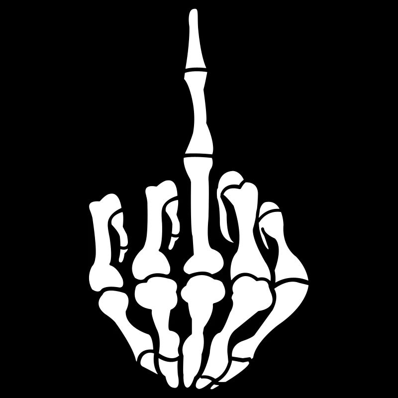 skull middle finger