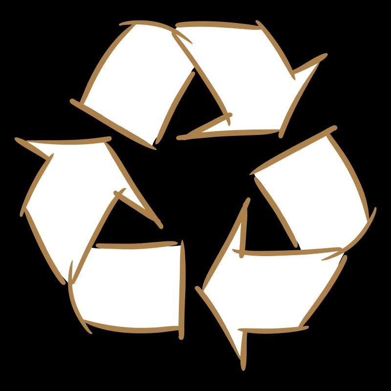 Recycled icon, decorative drawing, customizable.