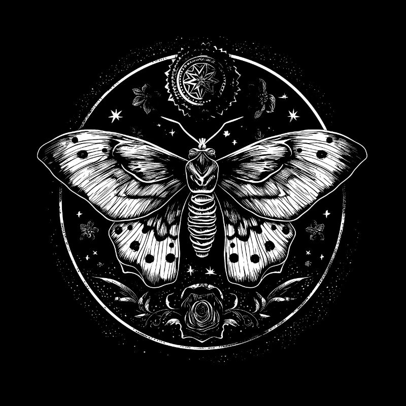 Mystical moth, moth with magical details