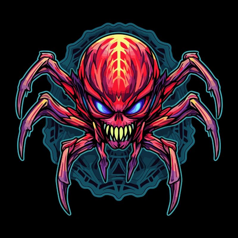 Arachnides de conception d’araignée abstraite colorée