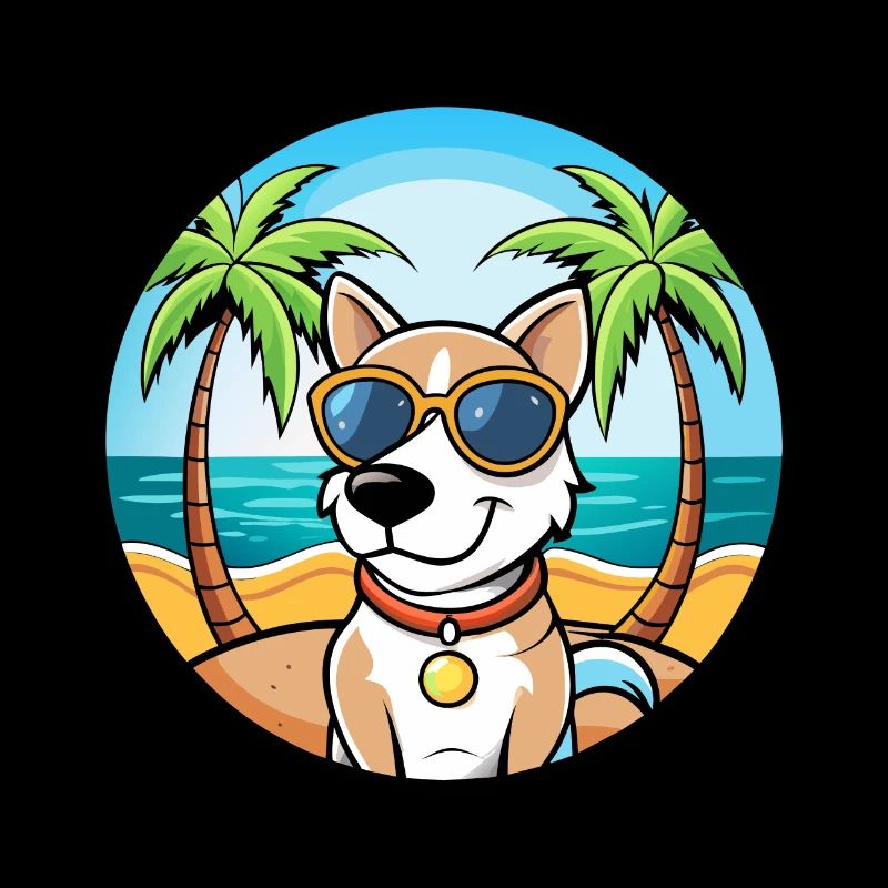 Ariege Pointer Dog Breed Cartoon Sunglasses Beach