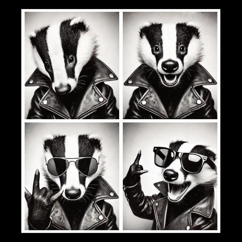 Badass Badger – Rocker Style with Leather Jacket