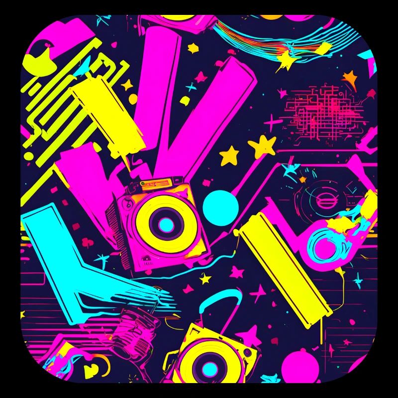 80s Neon Style Vintage Remix