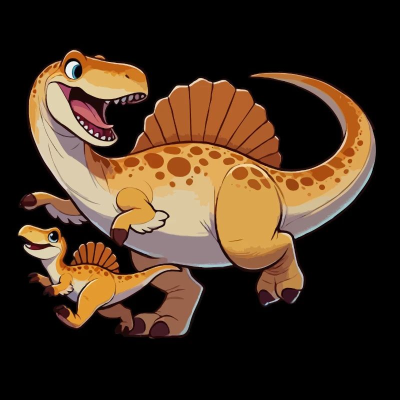 Spinosaurus mère et enfant