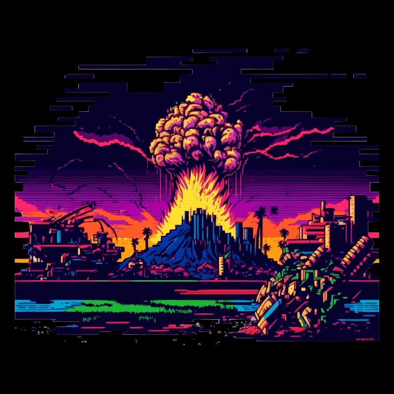 When the atomic bomb detonates in the 8-bit video game