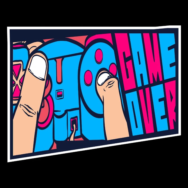Retro Arcade Game Over Illustration