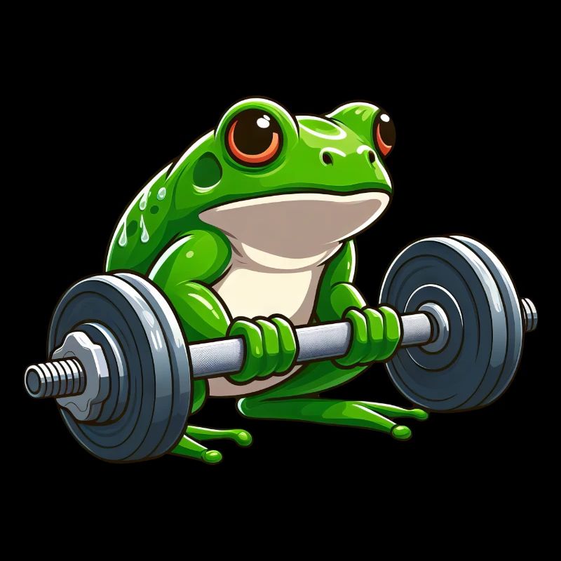 Strong frog while lifting weights
