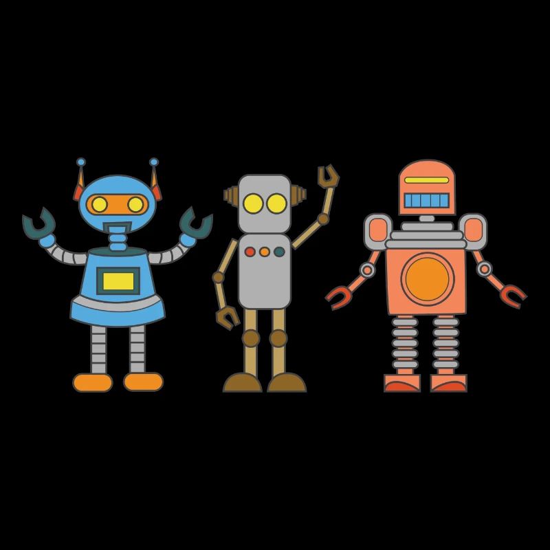 Roboter Künstliche Intelligenz Kind Comic AI Blech