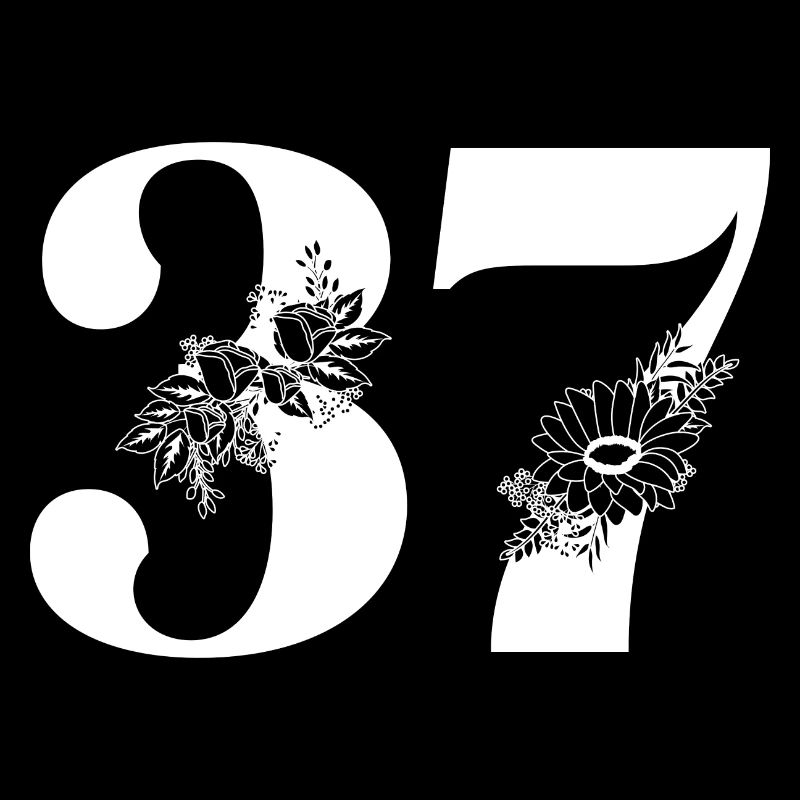 Nummer 37 Schwarze Blumen - 37. Blumengeburtstag