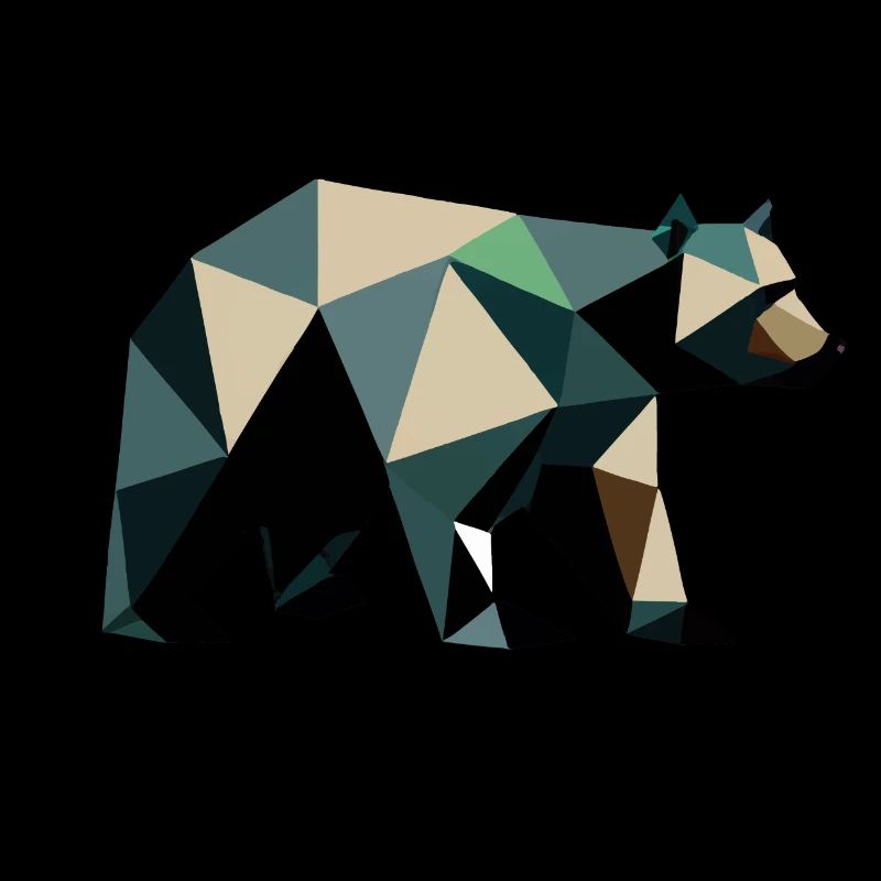 Bear, Polygon, Angular, Hiking, Trees, Animal, Wilderness, Nature