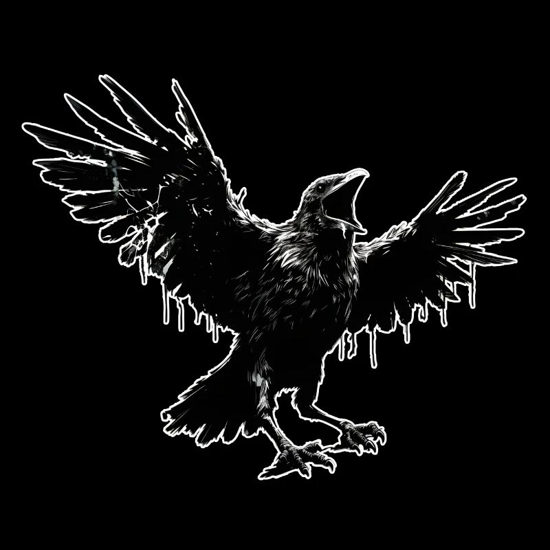 drakebobber a crow in a comic style