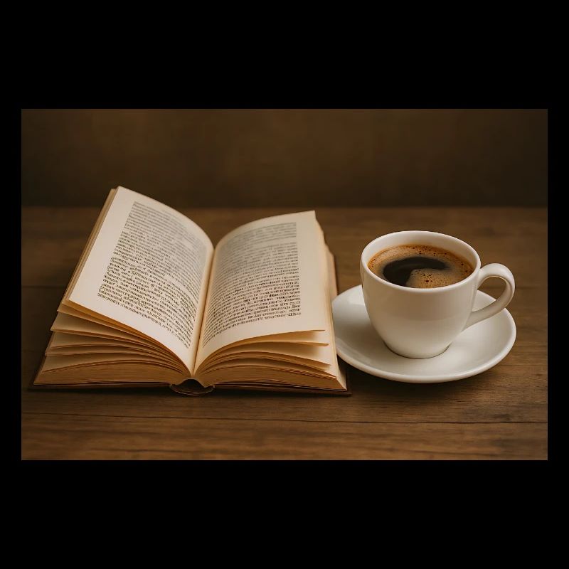 Book and coffee