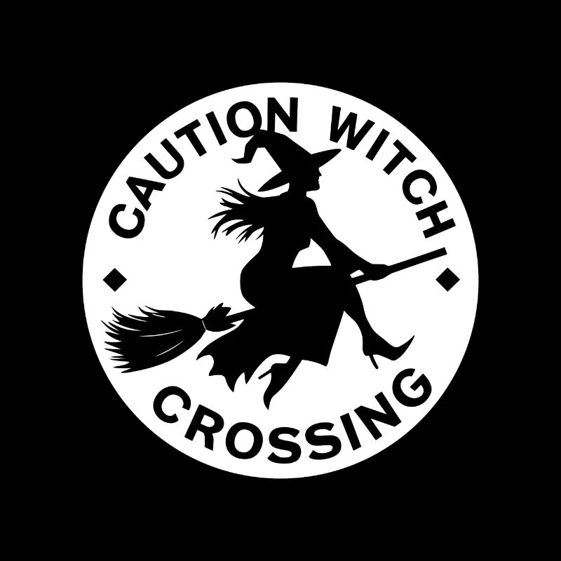 Halloween Witch Broom Caution Witch Crossing