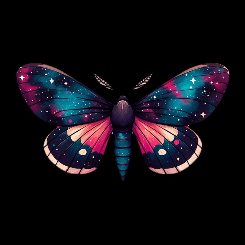 Night Sky Moth - Cosmic Celestial Nebula Space
