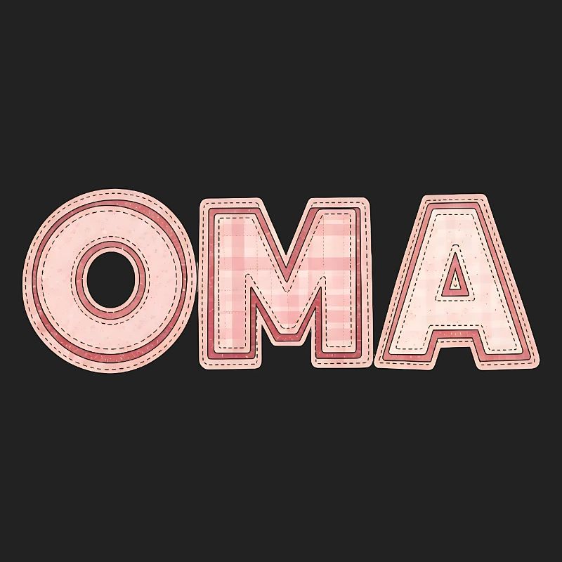 Oma Retro Schriftzug Geschenk Idee Patchwork