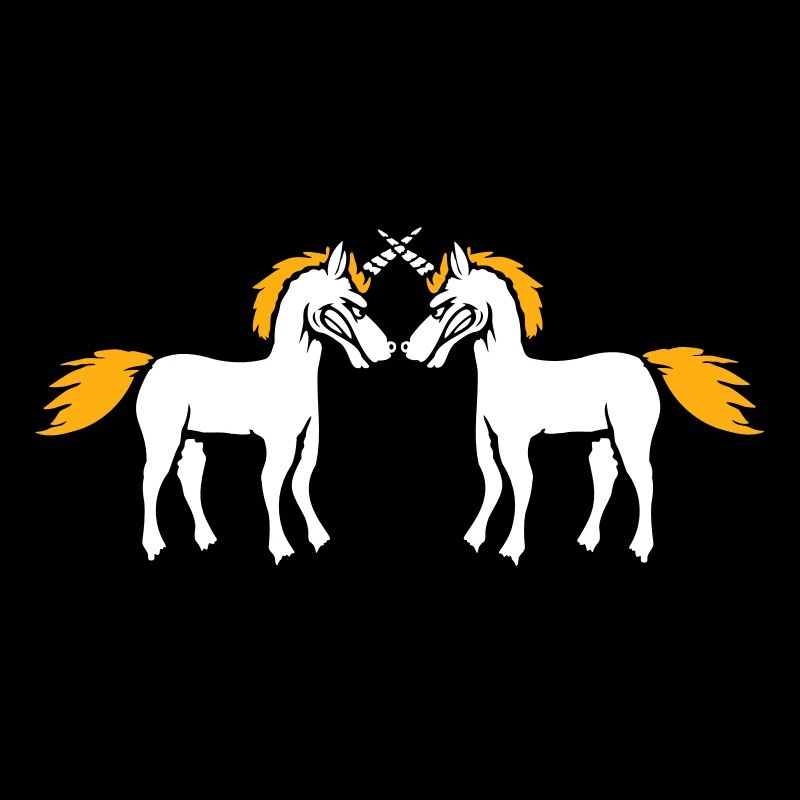 2 Einhörner Kampf Böse Wütend Angriff Duell Team