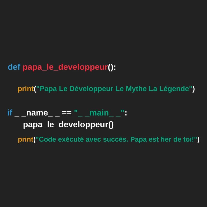 Code du programme Papa développeur