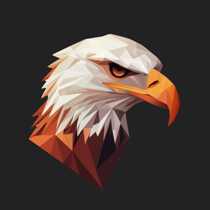 Conception de logo Eagle Head Low Poly Art