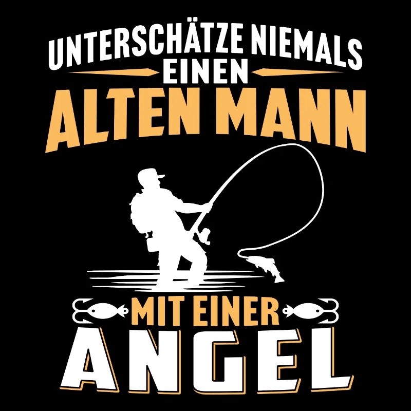 Alten mann mit einer angel