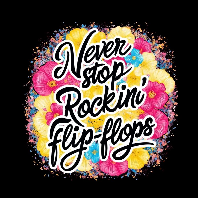 Never Stop Rockin' Flip-Flops Design