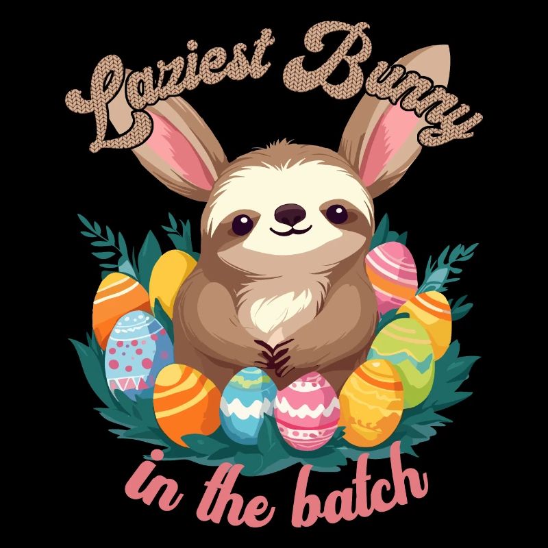 Funny Saying Sloth Easter Bunny Sweet Easter
