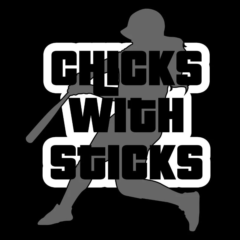 Softball-Slogan "Mädchen mit Stöcken"