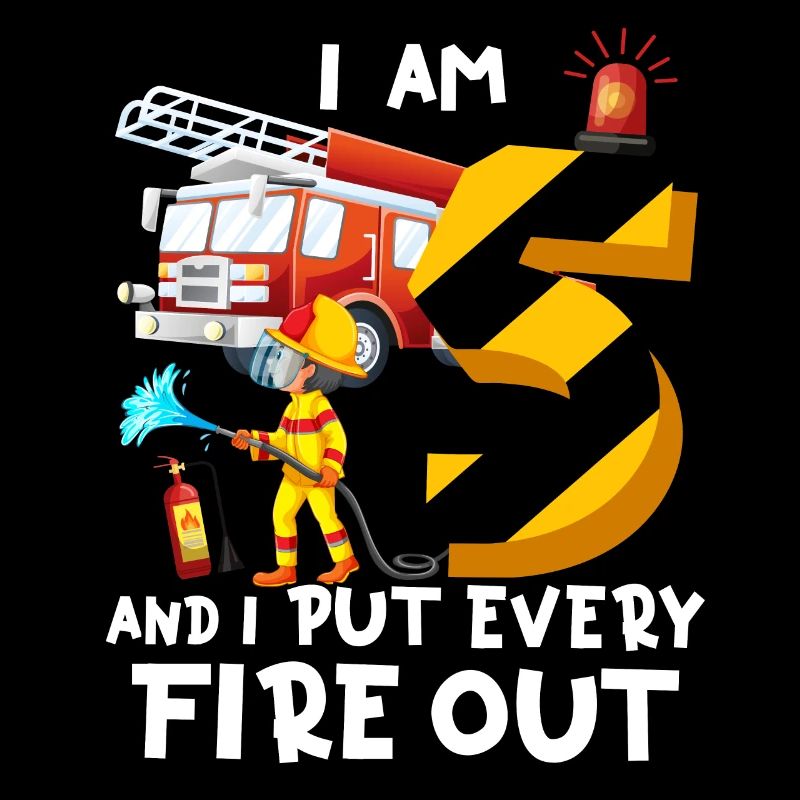 Fire engine with the theme I am 5 years old,
