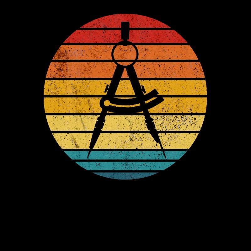 Funny Architect Retro Vintage Compass Engineer Pun