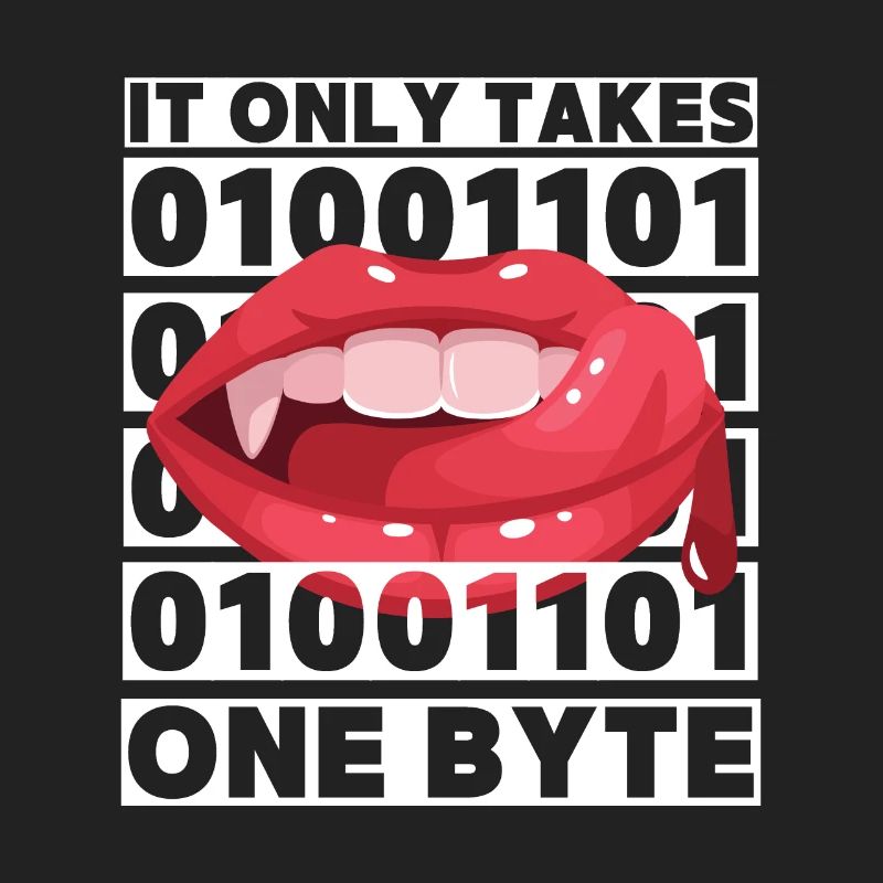 Bit bytes Binary Computer Nerd, Vampire, Dire, Jeu de mots