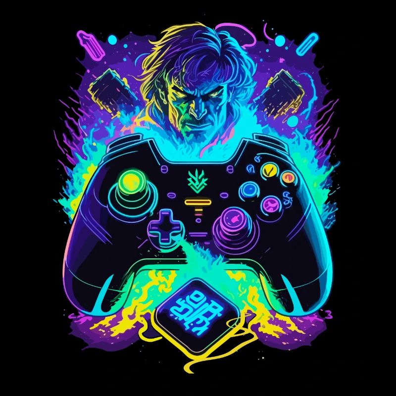 Neon Graffiti Gamer Controller