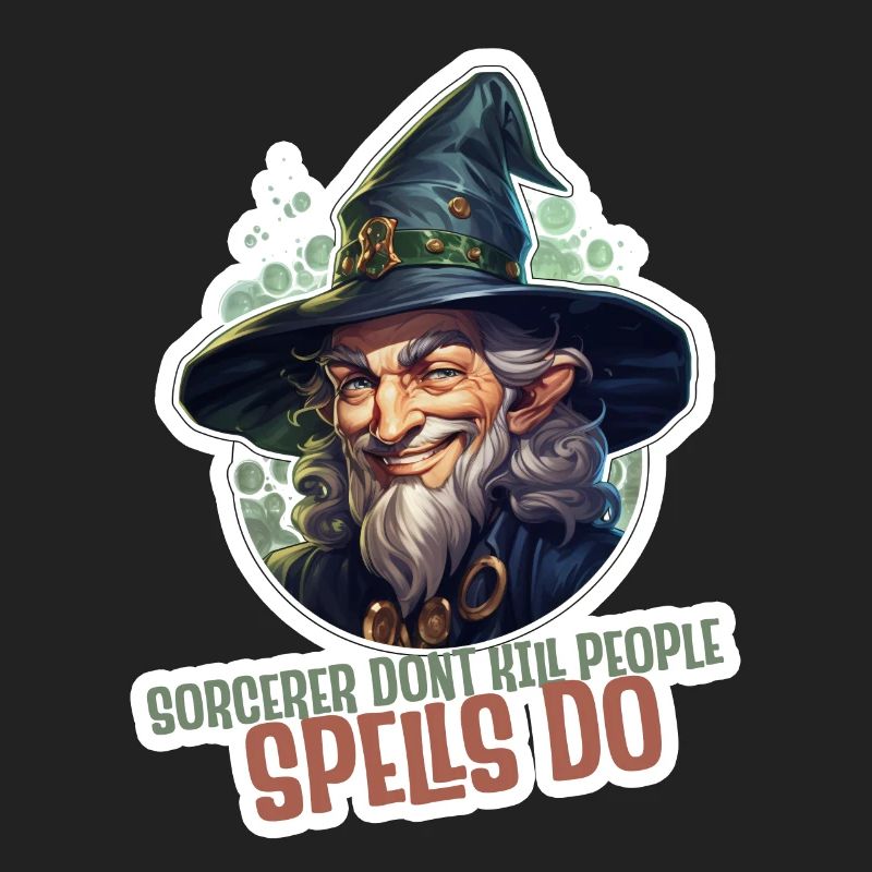 Magier oder Zauberer mit Rollenspielslogan