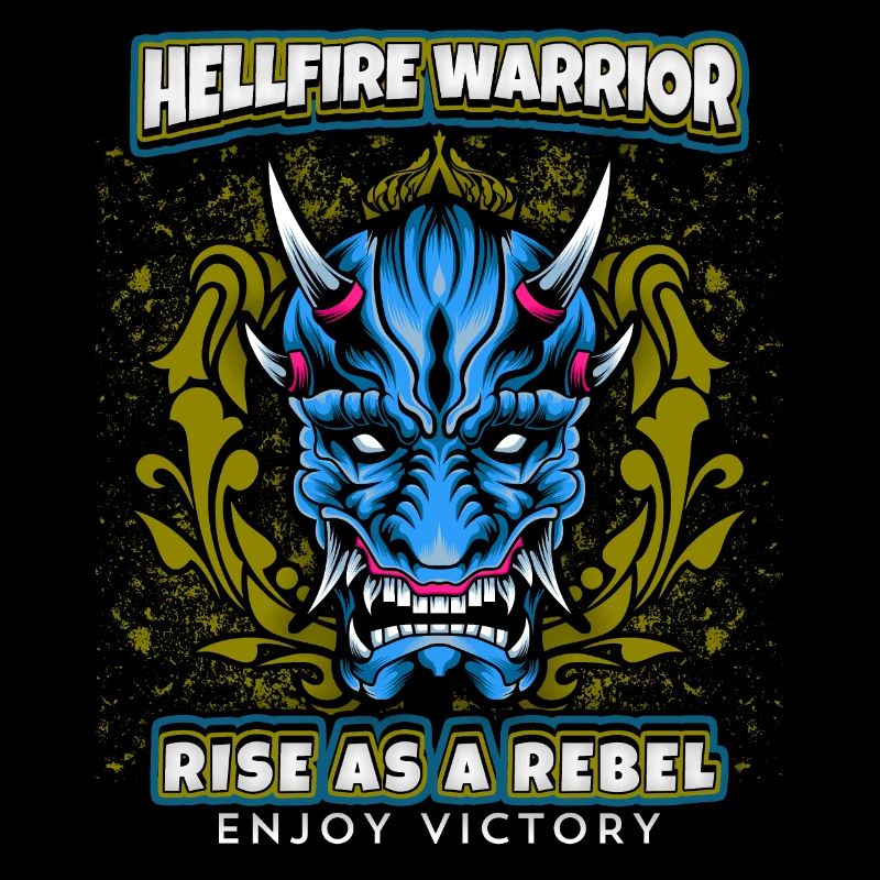 Teufel-Satan, Spruch Hellfire Warrior, Comic-Stil