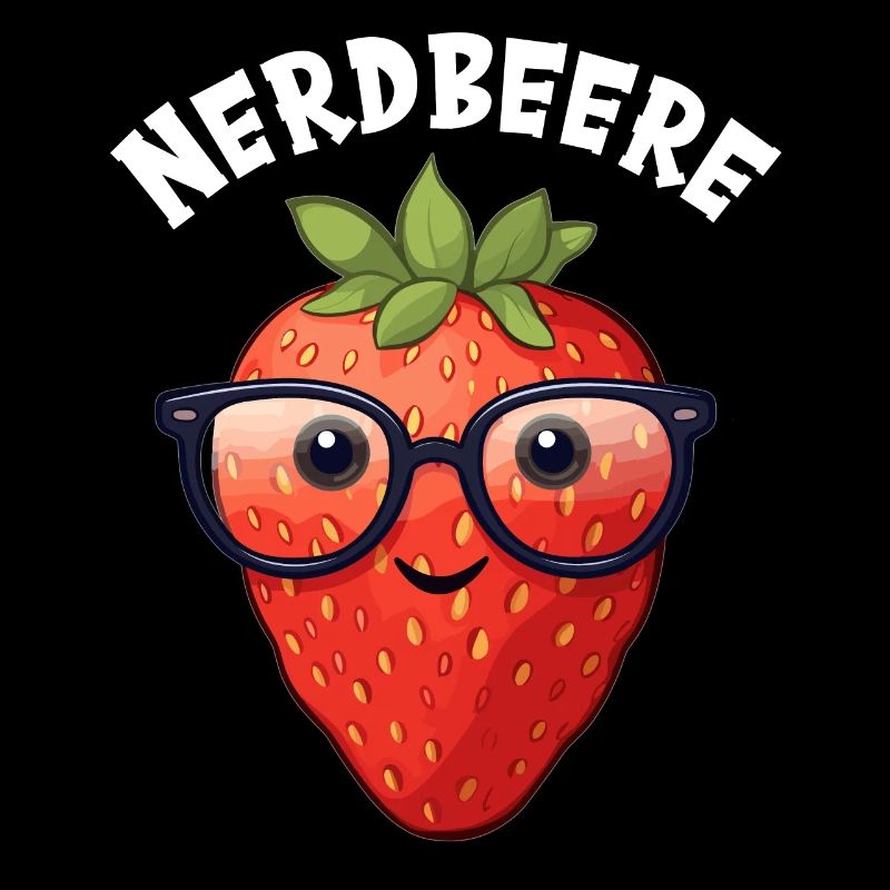 Nerdbeere Junge Mädchen Nerdy Nerd Erdbeere